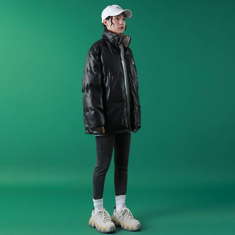 Two-sided Cotton-padded Jacket Winter Style Stand-up Collar Loose and Thick Cotton-padded Jacket Quilted Jacket Bread Jacket