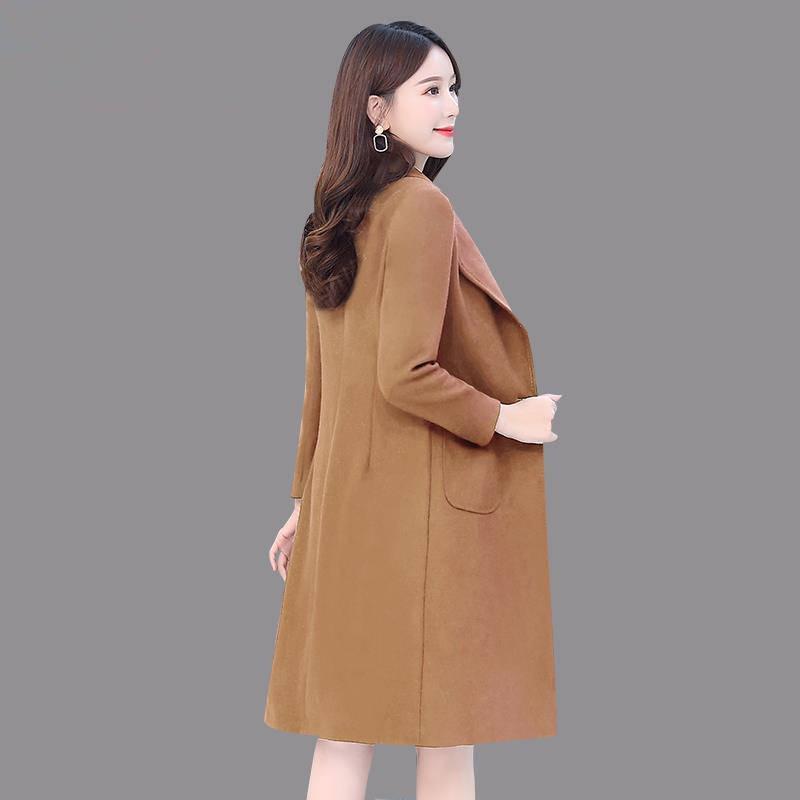 Women Coat Winter Wool Blends Coat Winter Autumn Female Long Sleeve Jacket Plus Size Casual Outwear