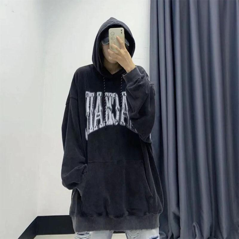 Men's Oversize Sweater All-match Hoodie Couple Hip-hop Lazy Style Loose Pullover Sweater Men and Women Loose Large Size Ins Style Long-sleeved Top