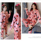 Pajamas Women Spring and Autumn Ice Silk Long-sleeved Autumn and Winter Sexy Ladies Thin Artificial Silk Pajamas Home Service Suit Casual Home Service