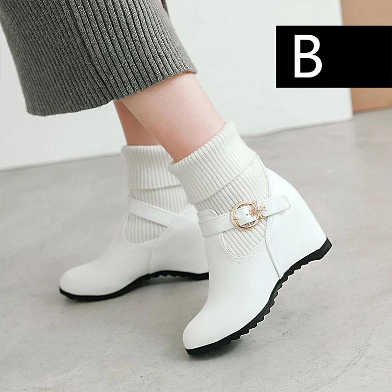 Winter Plus Velvet Inner Heightening Martin Boots Women British Style Short Boots Women Snow Boots Women Cotton Shoes Women Boots