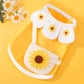 Breathable Thin Puppy Vest Short Skirt Petal Collar Shoulder Bag Cute Sunflower Pet Dog Clothes