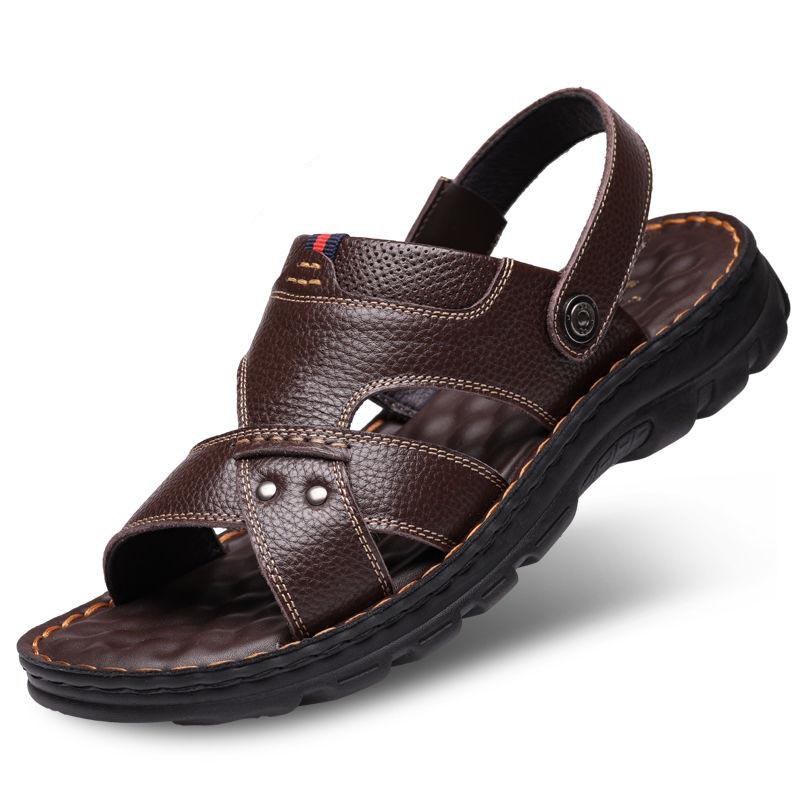 Summer Men's Sandals Leather Non-slip Shoes Platform Sandals Slippers Men's Shoes Beach Shoes