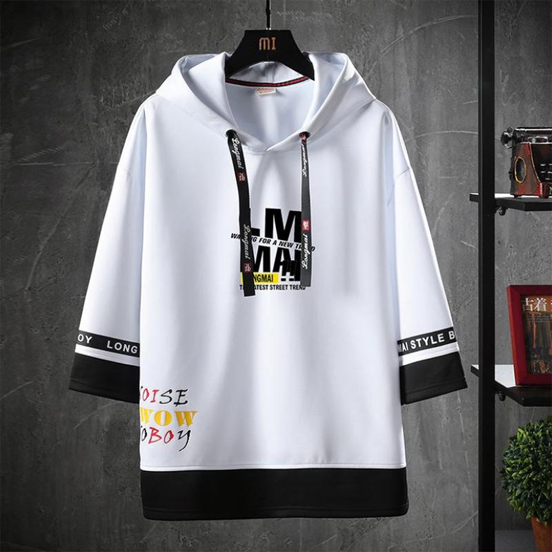 Men's Fashion Sweater Men's Spring Korean Fashion Loose Half-sleeved Sweatshirts