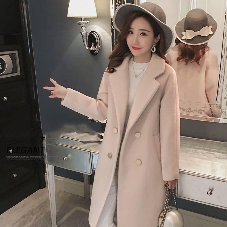 Wool Coat for Women Winter Warm Cotton-padded Coat Long Overcoat Casual Wool Jacket Female Outwear