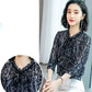 Chiffon Shirt Women's Fungus Collar Floral Trumpet Sleeve Small Shirt Elegant Bottoming Shirt