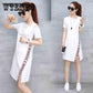 WTEMPO Casual Dress Temperament Etters Large Size Women's Dress 2019 Summer T-shirt Female