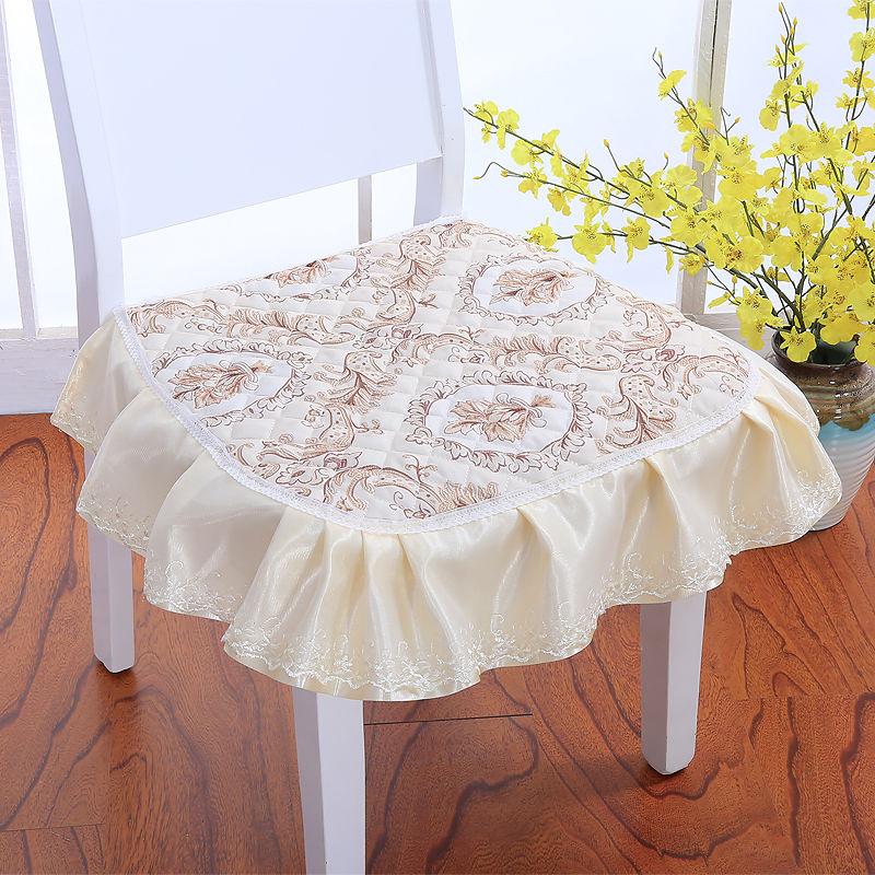 Printed Lace Side Dining Table and Chair Cushion Four Seasons Universal Non-slip Stool Seat Cushion with Laces Home Decoration