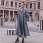 Hepburn Style Woolen Coat Women's Mid-length Korean Style Loose Woolen Coat Plus Cotton Thick Autumn and Winter Woolen Coat