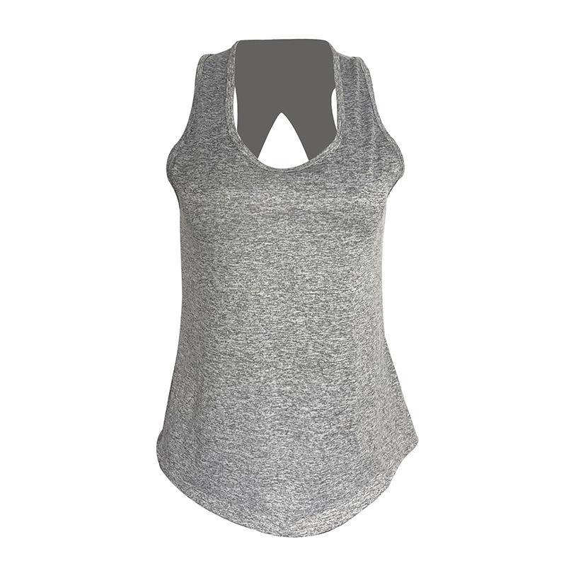 Fitness Sports Vest Women's Spring and Summer Quick-drying Yoga Beautiful Back U-neck Sleeveless Solid Color Ice Silk Bottoming Shirt