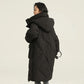 Winter Down Jacket Fashion Hooded Cotton Jacket Women's Mid-length Solid Color Plus Size Down Coat