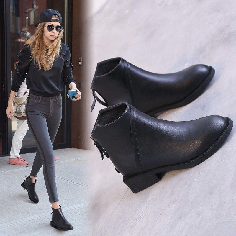 Womens Ankle Boots Femmes Low Heels Booties Women Casual Shoes Women Ladies Autumn Winter Shoes