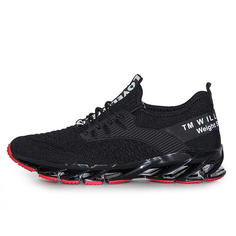 Fish Scale Fly Weaving Sneakers Breathable Shock -Absorbing Air Cushion Running Men Blade Shoes