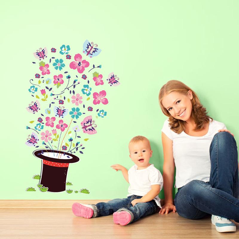 Magic hat butterfly sticker living room bedroom decoration stickers environmental stickers