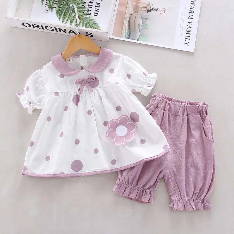 Kids Girls Clothing Sets Summer New Style Brand Baby Girls Clothes Short Sleeve T-Shirt+Pant Dress 2Pcs Children Clothes Suits