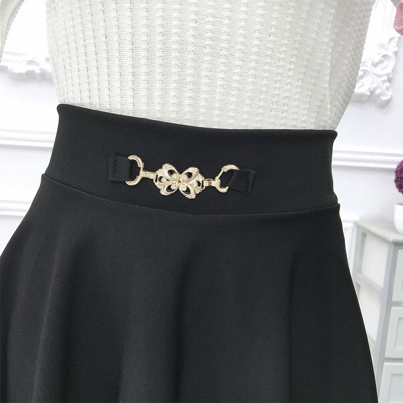 Female Simple High Waist Pleated Short Holiday Skirt Slim Elegant Solid Color Vacation A-line Miniskirt