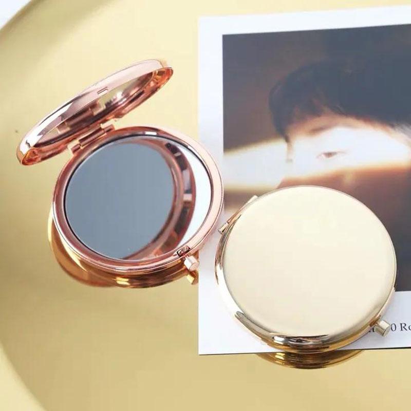 Solid Color Foldable Flip Double-sided Makeup Mirror Ladies Collapsible Must-have Makeup for Travel Appointment Portable HD Thin and Light