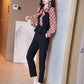 Suit Large Size Small Fragrance Suit Women's Spring New Thin Chiffon Shirt Pants Casual Two-piece Temperament Professional Style