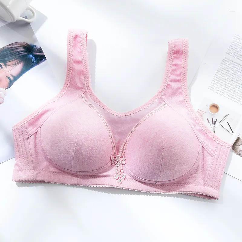 No Steel Ring Tube Top Ladies Thin Cotton Vest Gather Soft Cotton Breathable Full Cup Plus Size Bra