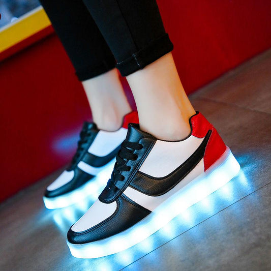 Men and Women Rechargeable Colorful Luminous Shoes Casual Sports Shoes Couples  Waterproof Fluorescent Luminous Shoes Unisex Footwear