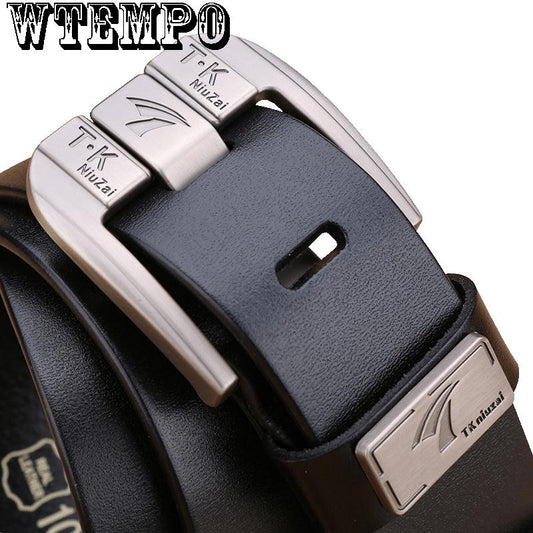 Genuine Leather Belts for Men Brand Male Pin Buckle Jeans Cowboy Belt High Quality Leather Belt