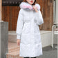 Long Fur Collar Hooded Down Padded Jacket Slim Thick Warmth Parka Coat