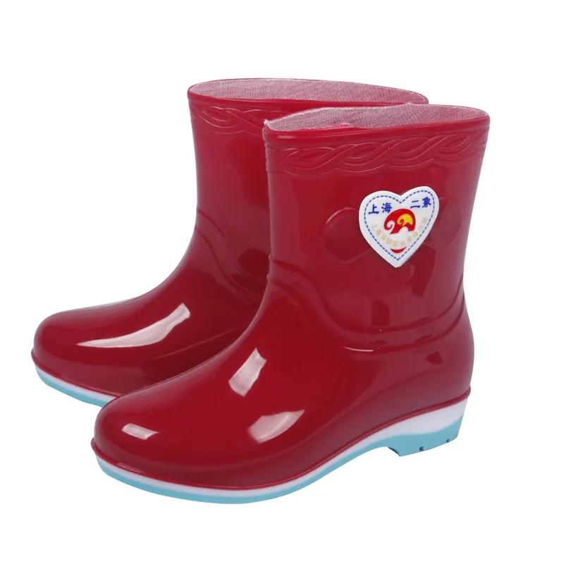 Rainfall Women Middle Tube Adult Short Water Shoes Non-slip Fashion Rain Boots Low Boots Waterproof Shoes