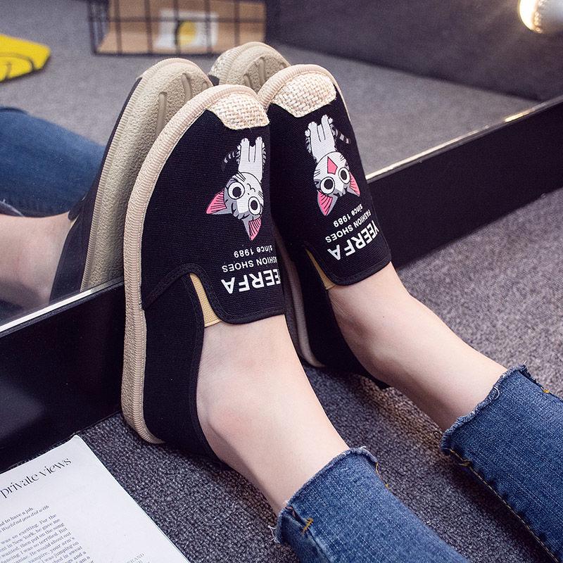 Summer Women Flat Shallow Loafers Canvas Shoes Fabric Female Casual Shoes Comfortable Breathable Ladies Mother Sewing