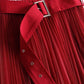 Half-length Skirt with Belt Female Autumn and Winter Mid-length A-line Pleated Skirt Fairy Mesh Drape Skirt