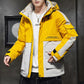 Thick and Warm Winter Men's Cotton Jacket Fashion Color Matching Trend Tooling Down Cotton Jacket