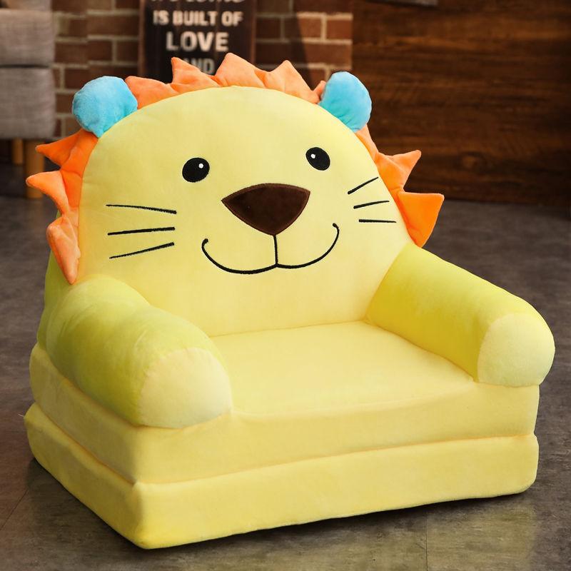 2 Layer Baby Folding Chair for 3-6 Months Cartoon Animal Children Armchair Sofa Infant Learning Chair Soft Tatami Safe and Anti-drop