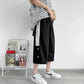 Men's Summer Side Button Design Breathable Thin Wide-leg Shorts Sports Outer Wear Loose Casual Cropped Pants