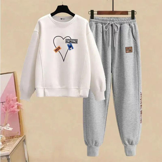 Two-piece Spring and Autumn Casual Sports Sweater Suit Women's Solid Color Sports Pants Women's