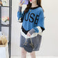 Autumn and Winter Fashion Casual Sweater Mid-length Loose Maternity Dress Letter Pattern Female Top