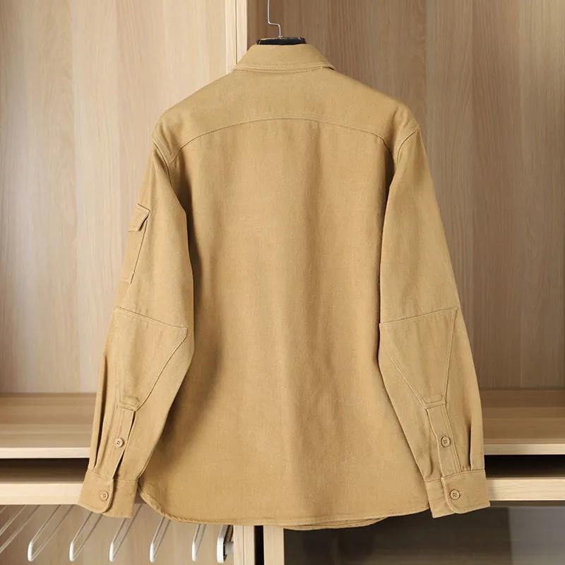 Men's Cotton Shirt Roving Twill High-end Fabric Top Retro Tooling Fashion Trend Jacket