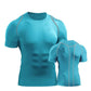 Fitness T-shirt Men Sports Shirt Half Sleeve Elastic Running Tees Breathable Casual Quick Dry Top Solid Color Tights Summer