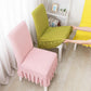 1/2/4/6Pcs  Solid Velvet Chair Covers for Dining Room Party Wedding Waterproof Spandex Chair Cover with Skirt's Hemline
