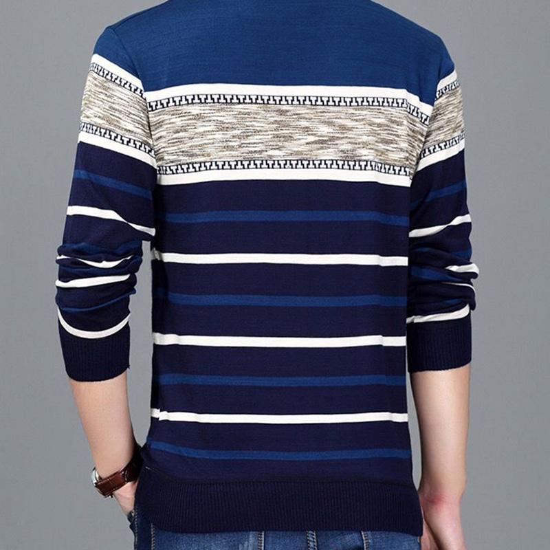 Spring and Autumn Sweater Men's Thin Section Long Sleeve T-Shirt Middle-aged and Youth Base New Trendy Korean Version Round Neck Sweater