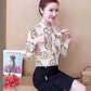 Chiffon Shirts Women's Thin Fashion Tops Loose Stacked Color-blocking Shirts Bottoming Shirts