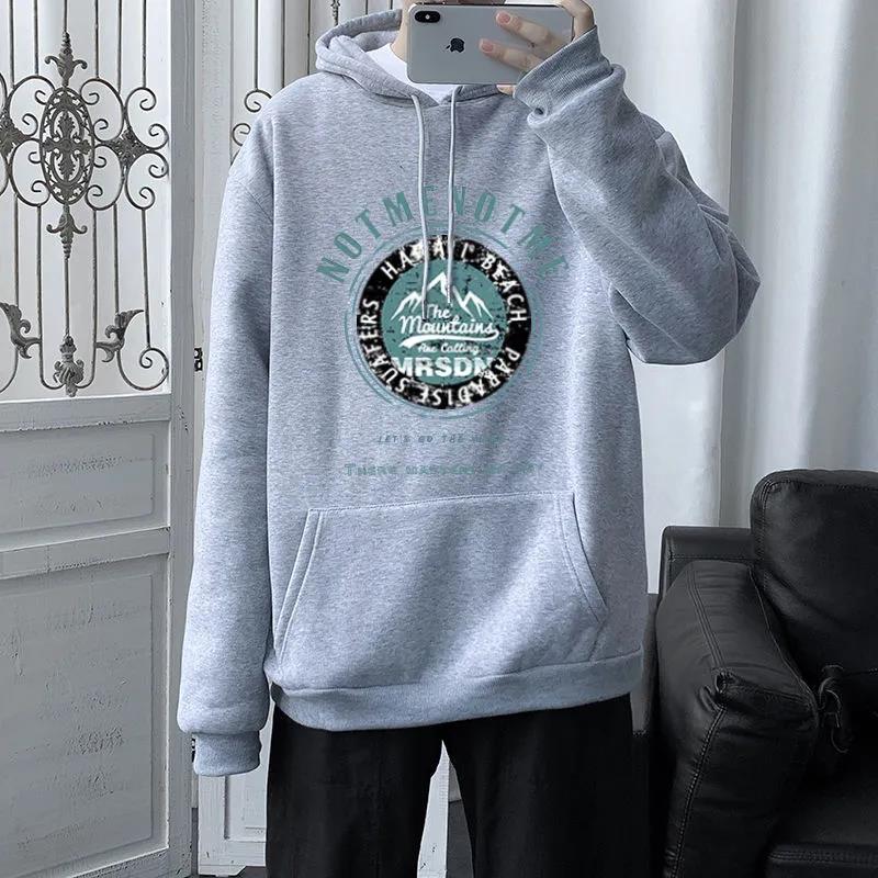 Winter Hooded Pullover Sweater Male Youth Plus Velvet Thick Warm Comfortable Loose Top