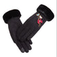 Winter Gloves Ladies Winter Warm and Cold Protection Cute Plus Velvet Thick Touch Screen Cotton Gloves