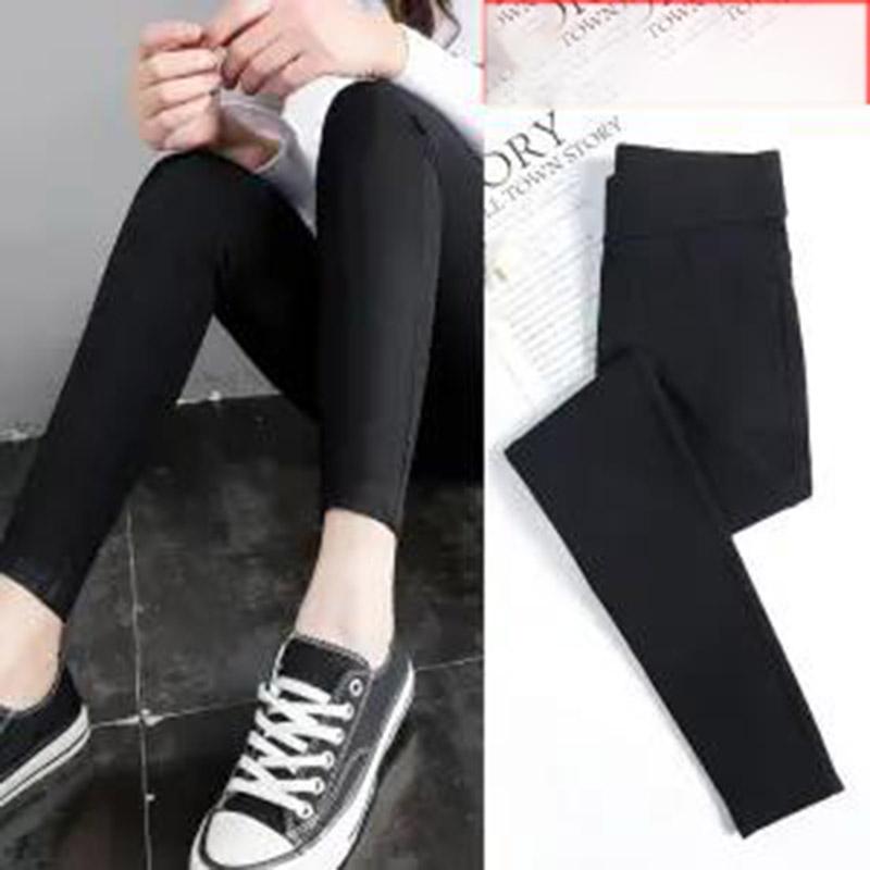 Small Children's Winter Plus Velvet Leggings for Outer Wear Nine-point Thickening and Warm Feet Pants Fashionable and Versatile