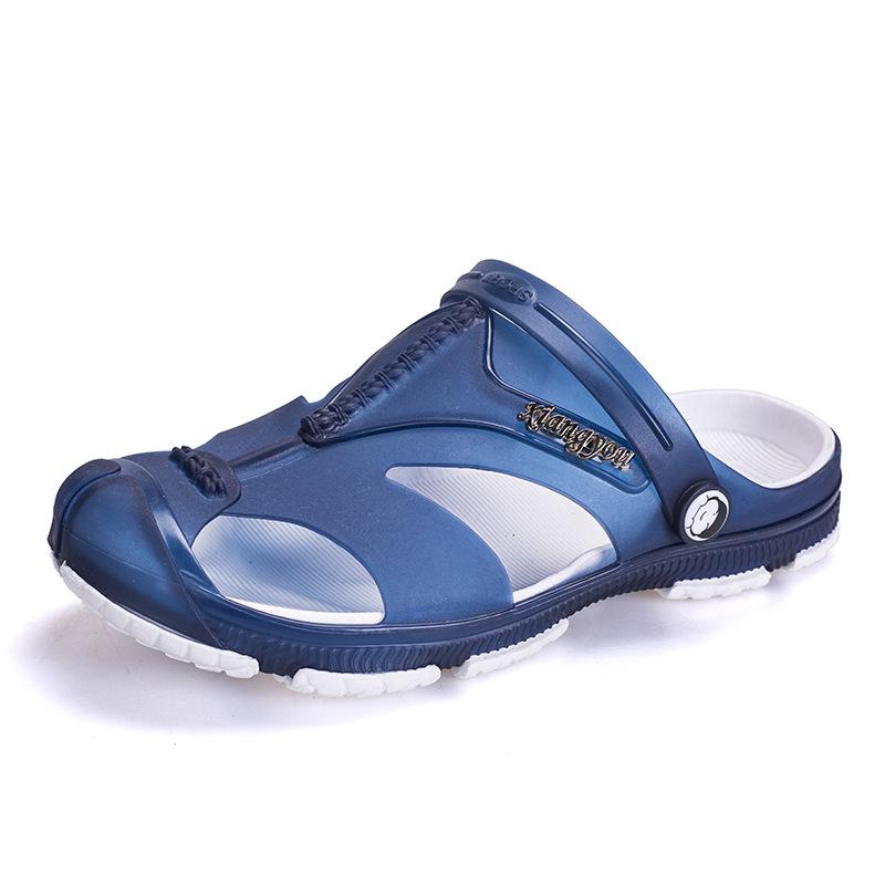 Men's Large Size Non-slip Indoor Bathroom Flat Slippers Spring Summer Outdoor Beach Baotou Slippers