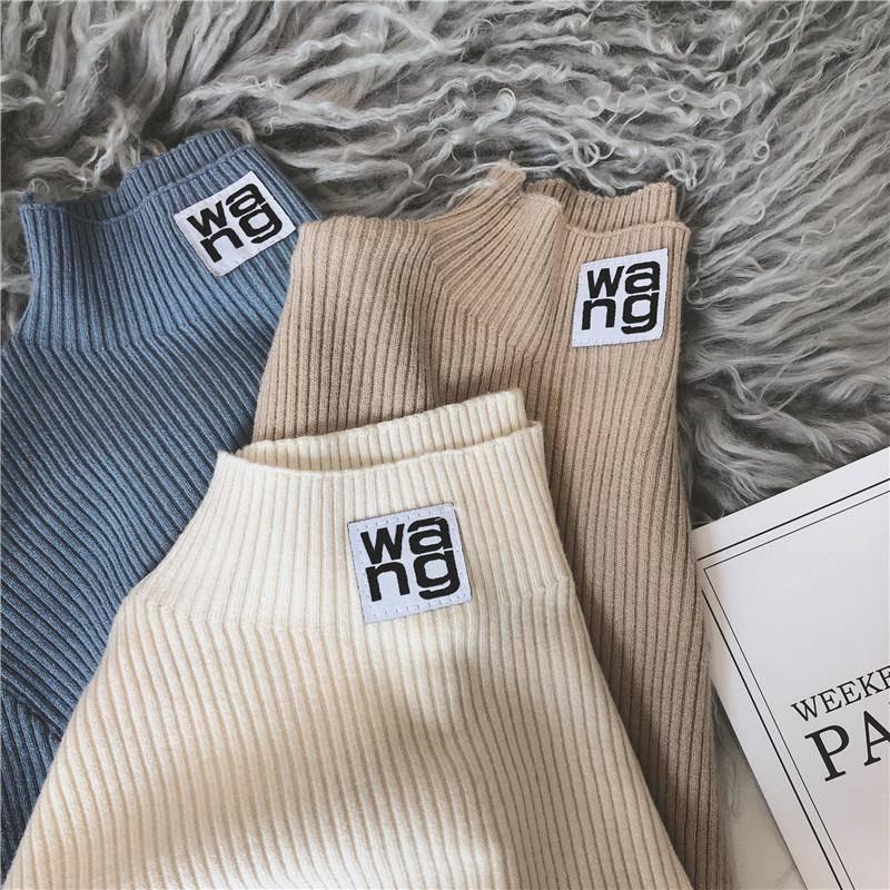 Women Warm Sweater Turtleneck Collar Female Solid Color Long Sleeve Slim Fit Pullover Sweater