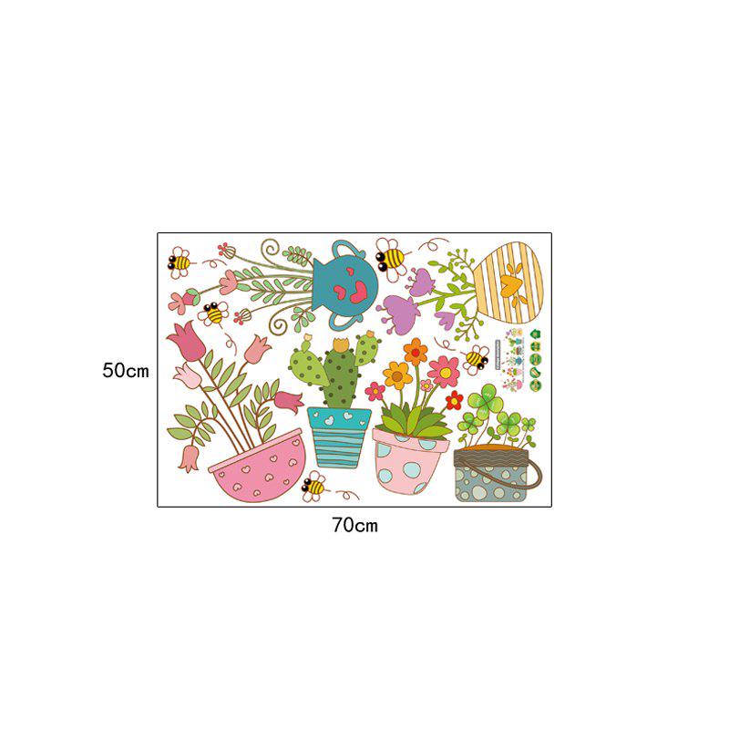 Sticker Pot Plant Flower Bee Wall Stickers for Kids Rooms Baby Room Nursery Bedroom Kitchen