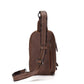 Chest Bag Men Coffee Large Capacity Multi-pocket Soft Leather Shoulder Bag Outdoor Sports Pockets