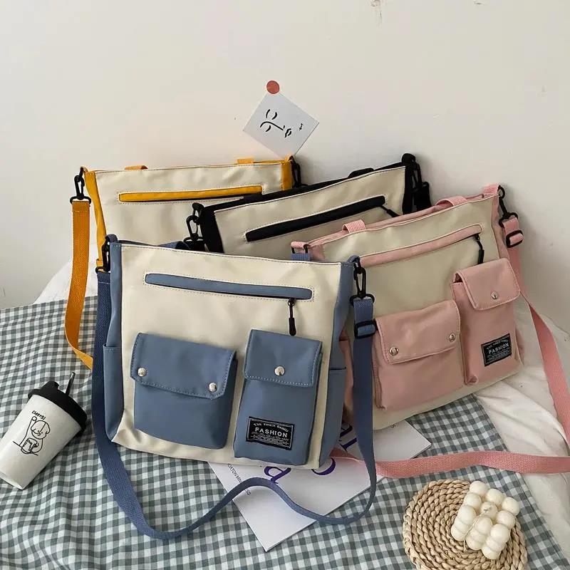 Large Capacity Canvas Bags Women Travel Casual Large Daily Shoulder Tote Handbag Simple