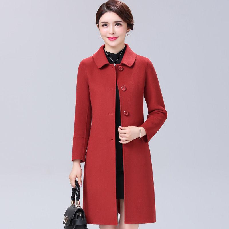 Women's Wool Coat Fashion Long Woolen Coat Female Winter Jacket Warm Long Outerwear Women Jacket