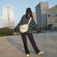 Large Capacity Canvas Bags Women Men Travel Casual Shool Daily Shoulder Simple Crossbody Solid Color Bags