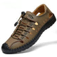 Men's Genuine Leather Breathable Leather Sandals Men's Casual Hollow Hole Shoes Non-slip Soft Sole Leather Sandals